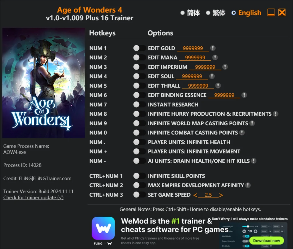 Age of Wonders 4 "Трейнер +16" [1.0 - 1.009] {FLiNG}