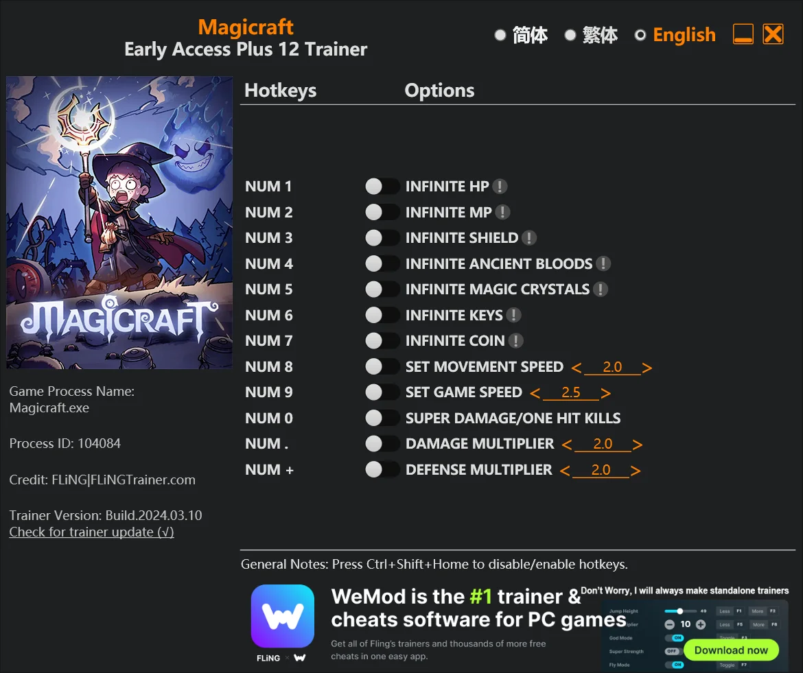 Magicraft "Трейнер +12" [EA: 20.11.2024] {FLiNG}