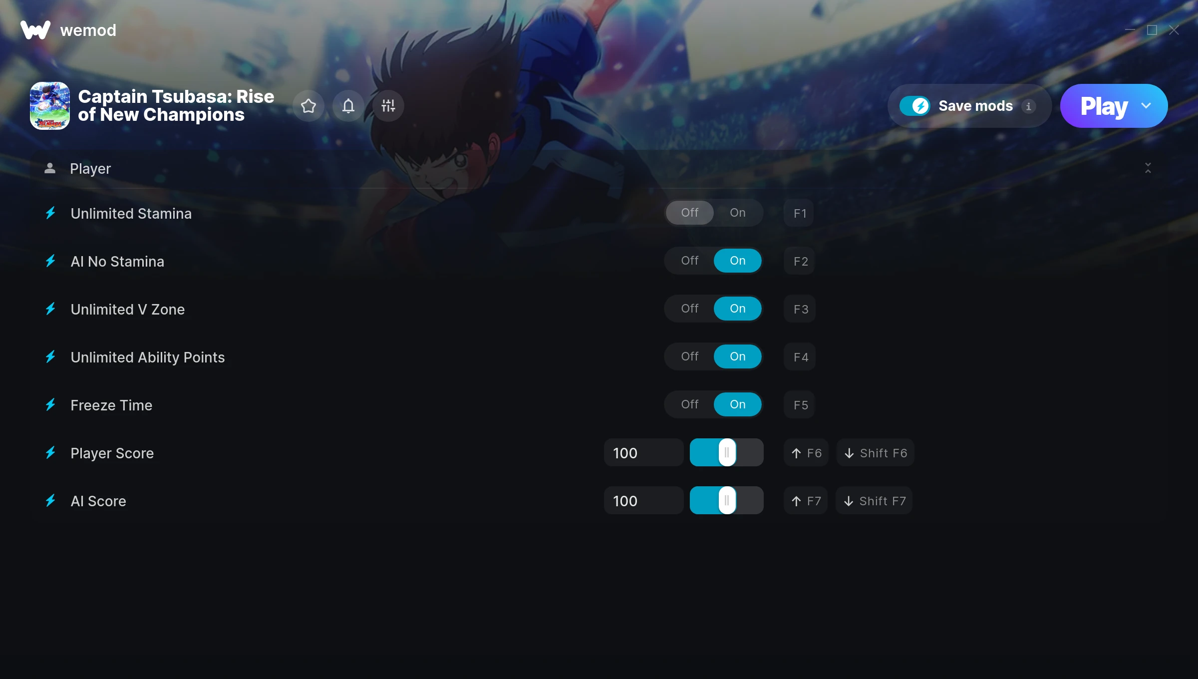 Captain Tsubasa: Rise of New Champions "Трейнер +7" [UPD: 03.11.2024] {MrAntiFun / WeMod}