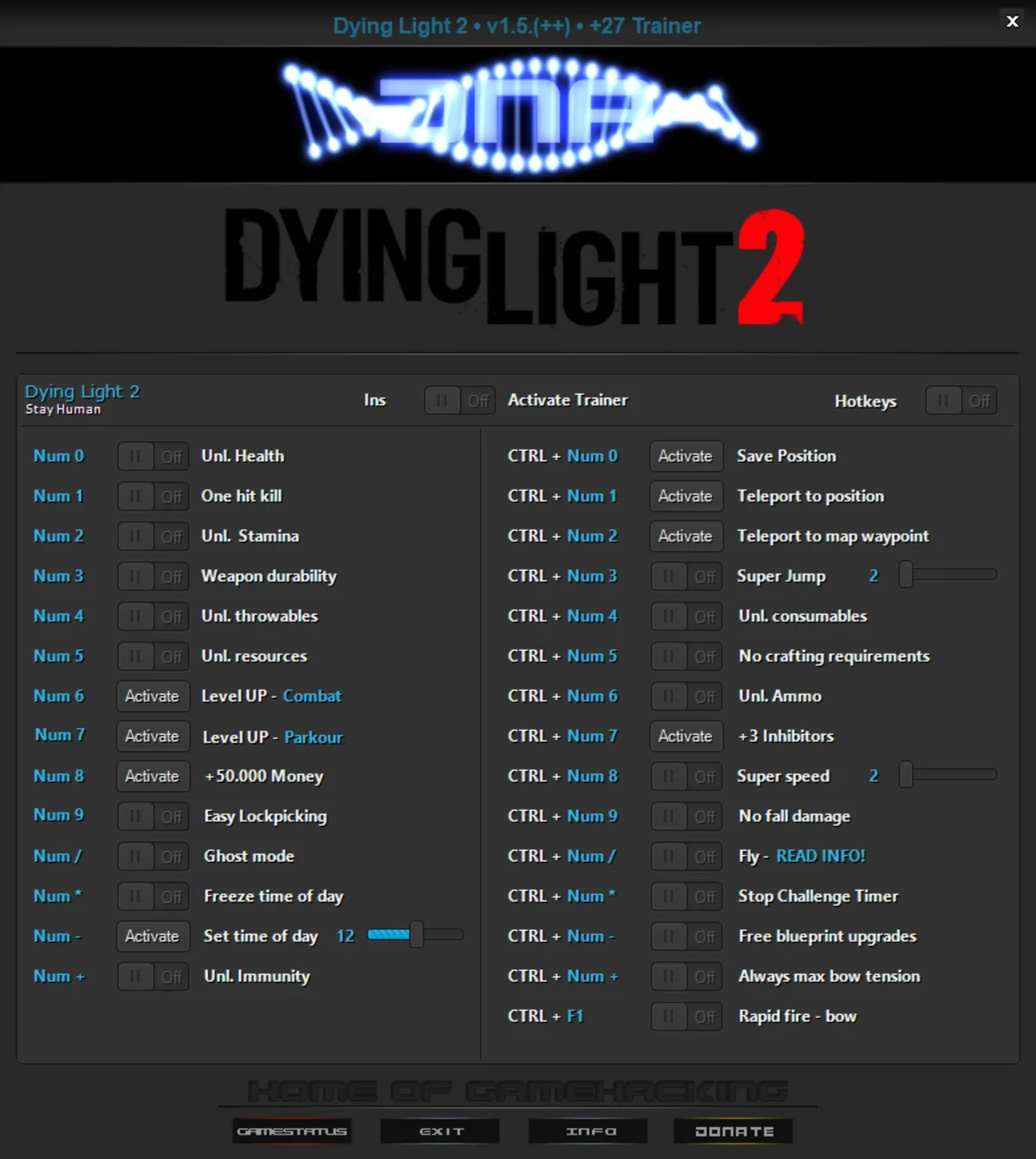 Dying Light 2: Stay Human "Трейнер +27" [1.19] {DNA / HoG}