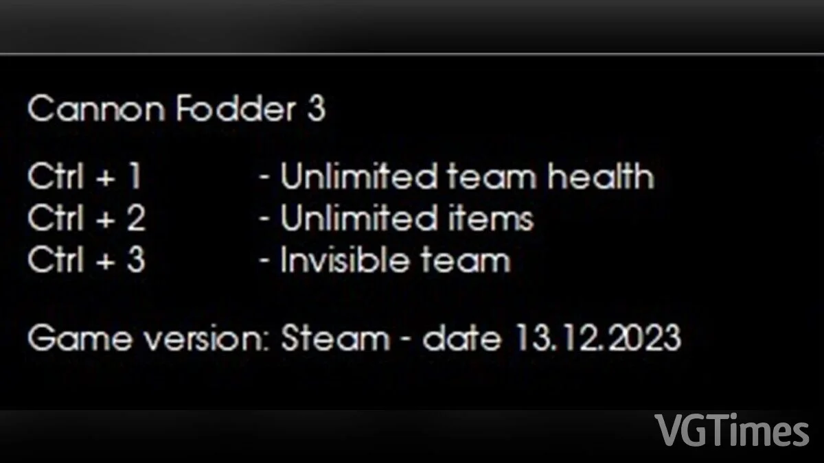 Cannon Fodder 3 — Трейнер (+3) [Steam]