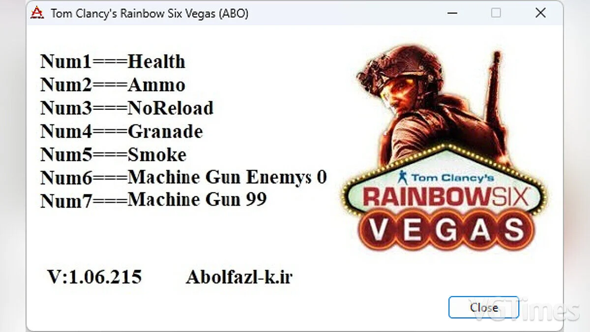 Tom Clancy's Rainbow Six: Vegas — Трейнер (+7) [1.06.215]